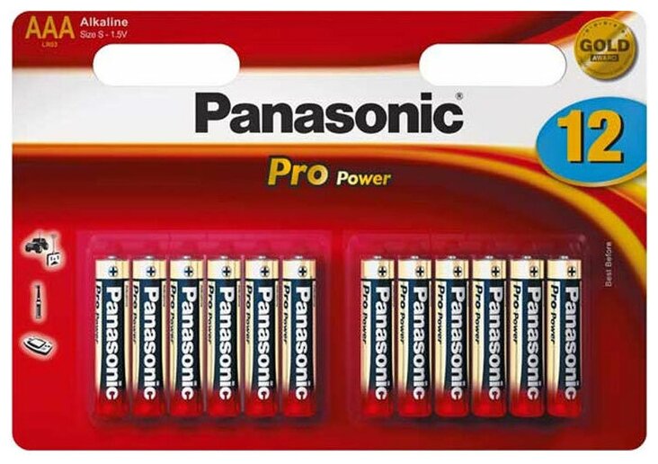 Батарейки Panasonic Pro Power AAA щелочные 12 шт