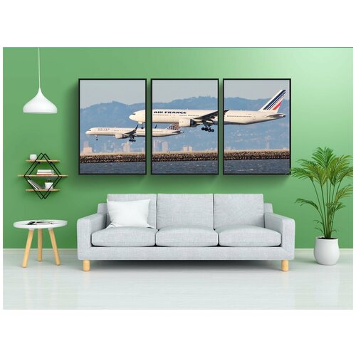 фото Набор модулных постеров для интерьера "самолет, полет, транспорт" 60x90 см. в тубусе, без рамки lotsprints