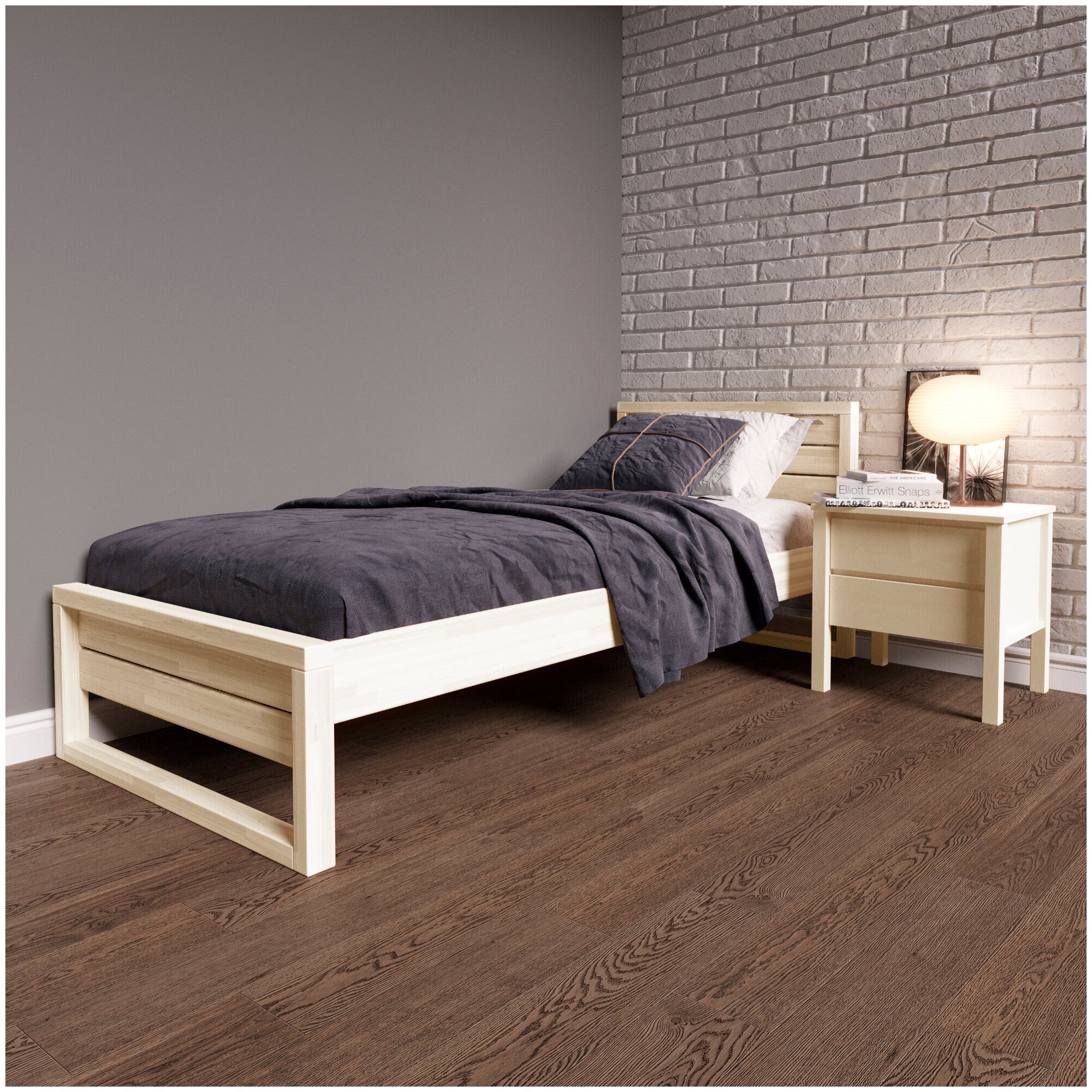 Кровать односпальная, 90х190 см, Hansales, итальянская, деревянная