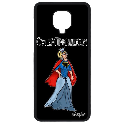 фото Новый чехол для телефона // xiaomi redmi note 9 pro // "суперпринцесса" комикс рисунок, utaupia, черный