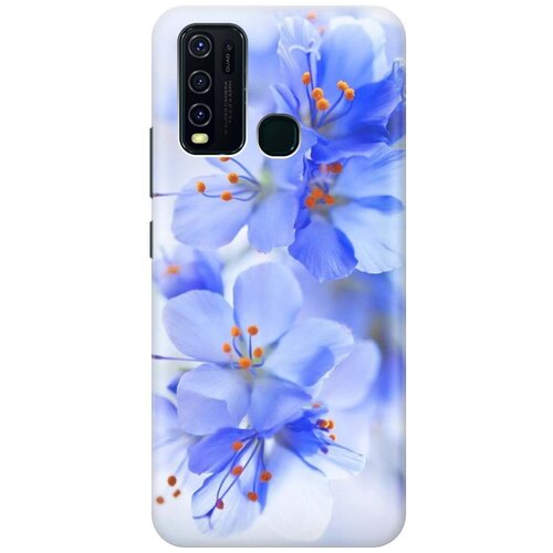 фото Ультратонкий силиконовый чехол-накладка для vivo y30 с принтом "лазурные орхидеи" gosso