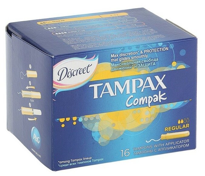 Тампоны «Tampax» Compak Regular Duo, с аппликатором, 16 шт 1163529