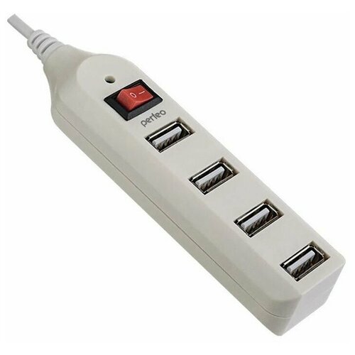 USB-концентратор Perfeo USB-HUB 4 Port, (PF-HYD-6001H White)