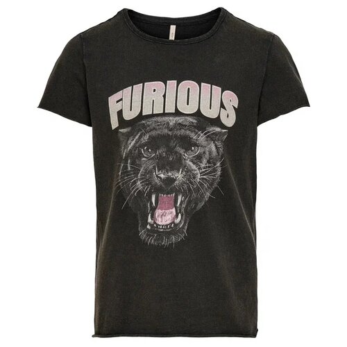 ONLY, футболка для девочки, Цвет: черный/FURIOUS, размер: 146/152