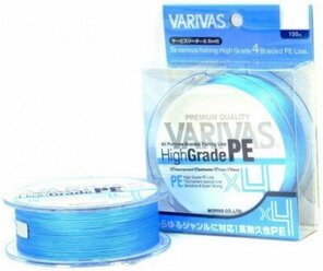 Плетеный шнур Varivas High Grade PE x4 Water Blue 150м (25896 (150 м 0,185мм) )