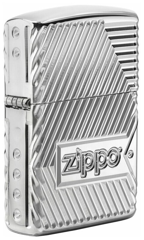 Зажигалка ZIPPO Armor с покрытием High Polish Chrome, латунь/сталь, серебристая, 38x13x57 мм