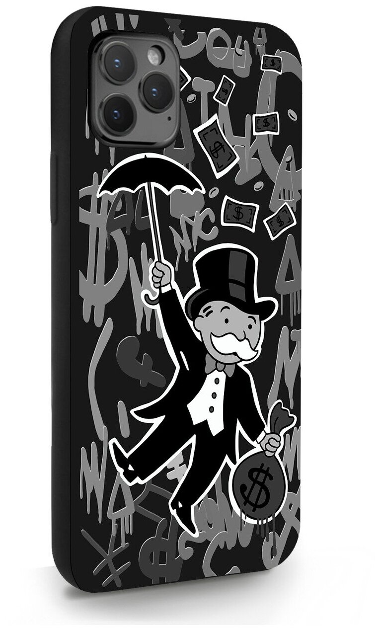 Черный силиконовый чехол MustHaveCase для iPhone 11 Pro Monopoly Black Edition/ Монополия для Айфон 11 Про Противоударный