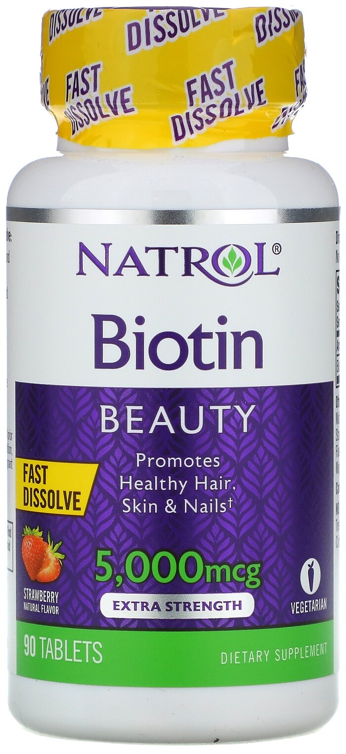 Natrol Biotin 5000 мкг, 90 таблеток