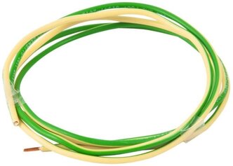 Провод однопроволочный ПУВ ПВ1 1х6 желто-зеленый смотка из 3 м