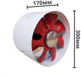 Канальный вентилятор CNDF 300мм 120W цельнометаллический вытяжной с напряжением 220В