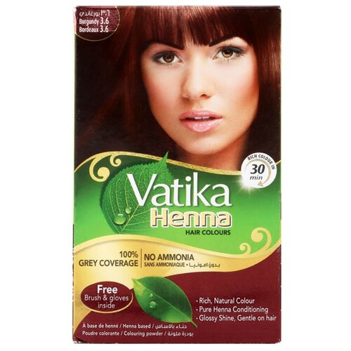 Хна для волос VATIKA HENNA HAIR COLOURS NATURAL BLACK (черная) (6х10 гр.)