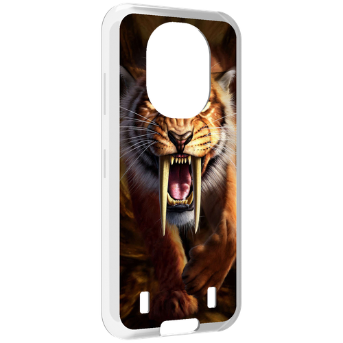 Чехол MyPads саблезубый злой тигр для Oukitel WP16 задняя-панель-накладка-бампер