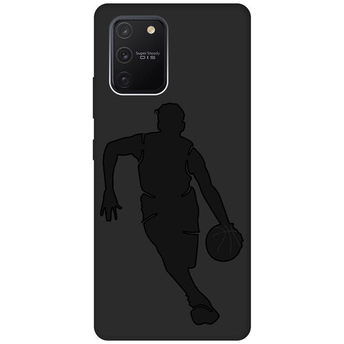 матовый чехол basketball для samsung galaxy s10 lite самсунг с10 лайт с эффектом блика черный Матовый чехол Basketball для Samsung Galaxy S10 Lite / Самсунг С10 Лайт с эффектом блика черный