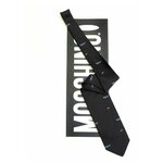 Темный галстук с жаккардовым плетением Moschino 27409 - изображение