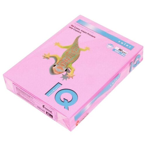 Бумага IQ Color neon, А4, 80 г/м2, 500 листов, розовый неон канцелярия iq smooth бумага а4 90 г м2 500 листов