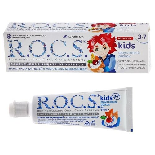 Купить Зубная паста R.O.C.S. для детей Фруктовый рожок, без фтора, 45гр, Mikimarket