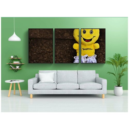 фото Набор модулных постеров для интерьера "смайлик, смех, кроссовки" 60x90 см. в тубусе, без рамки lotsprints