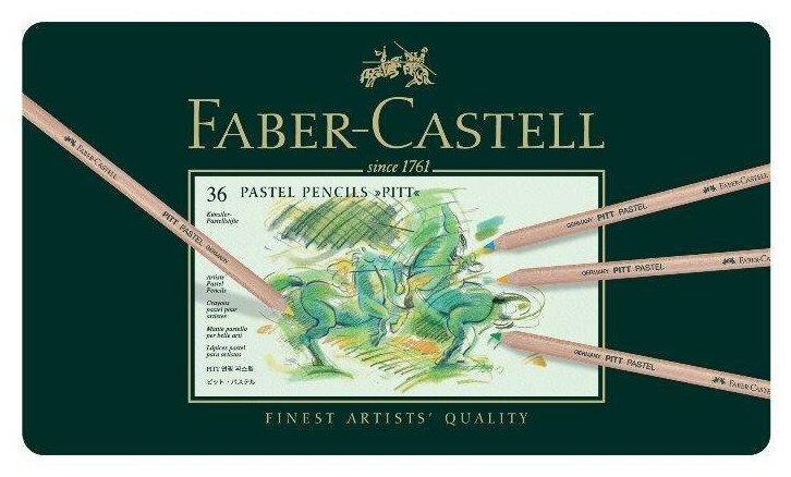 Карандаши пастельные 36 цветов Faber-Castell Pitt Pastel, метал. коробка (112136)