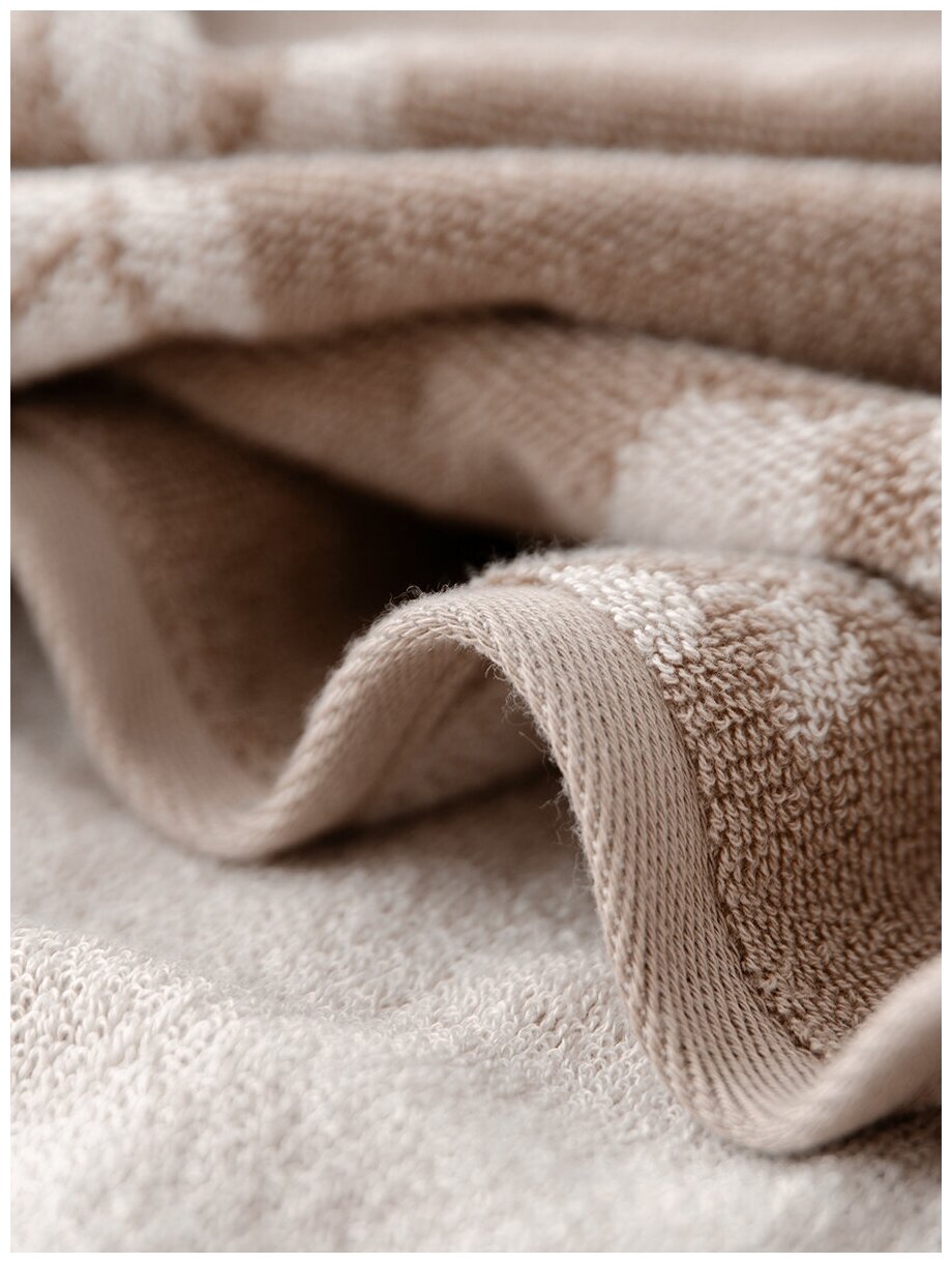 Комплект махровых полотенец LOVEME Форест 50х90 см и 70х140 см, цвет коричневый (мокко) - фотография № 8