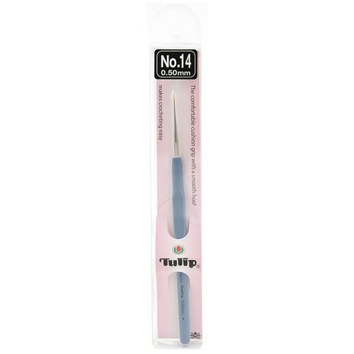 Крючок для рукоделия Tulip Etimo, с ручкой, T13-14e, золотистый, серебристый, голубой, 0,5 мм