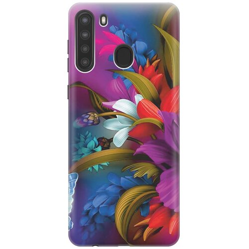 фото Gosso ультратонкий силиконовый чехол-накладка для samsung galaxy a21 с принтом "фантастические цветы"