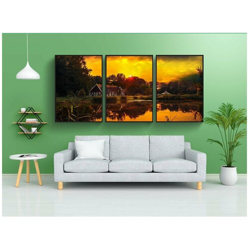 фото Набор модулных постеров для интерьера "пейзаж, природа, солнце" 60x90 см. в тубусе, без рамки lotsprints