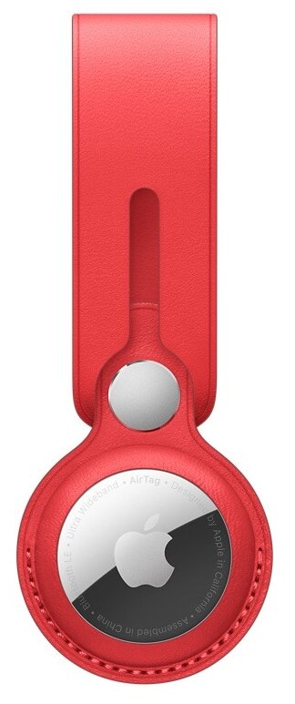 Чехол-подвеска Apple Leather Loop Apple AirTag (AirTag в комплект не входит), red