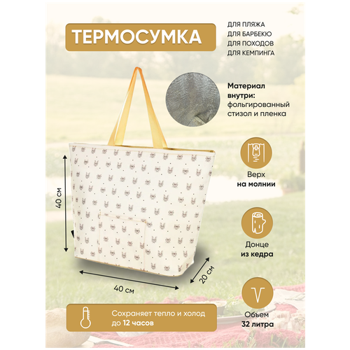 фото Сумка термо alena alenkina/ термосумка 32 литров/ сумка-холодильник/ сумка для путешествий/ пляжная сумка