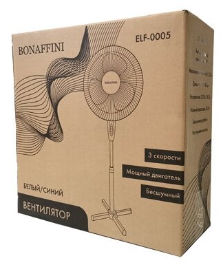 Напольный вентилятор Bonaffini ELF-0008 диаметр 40см,цвет черный / цена за 2 шт - фотография № 6