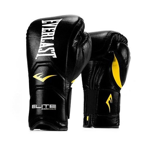 Боксерские перчатки Everlast тренировочные на шнуровке Elite Pro черные