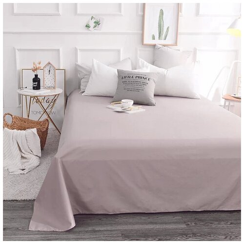 Сатиновая простыня ROS-002 серо-бежевый Elintale (серо-бежевый), Простыня 230x250