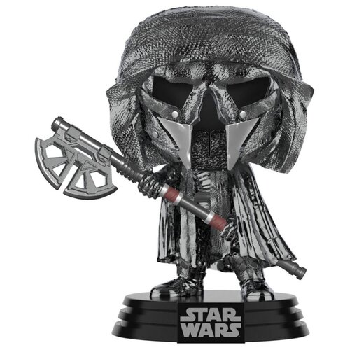 Фигурка Funko POP: Star Wars Rise of Skywalker Knight Of Ren - Long Axe Hematite Chrome Bobble-Head, 9,5 см фигурка star wars funko pop valentines kylo ren 591