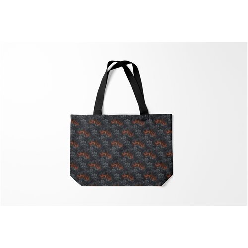 фото Сумка-шоппер / 46х35 см / популярные иллюстрации / узоры серо коричневый цветочный узор burnettie