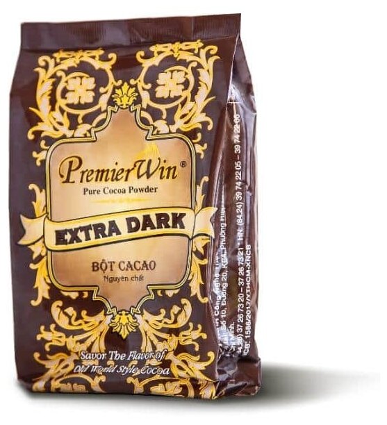 Элитный вьетнамский натуральный какао - порошок очень темный 100%, EXTRA DARK, PREMIER WIN, PURE COCOA POWDER (BOT CACAO NGUYEN CHAT), 250Г. - фотография № 1