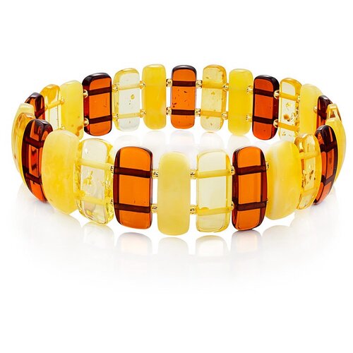 фото Amberholl стильный янтарный браслет «пластинки разноцветные»