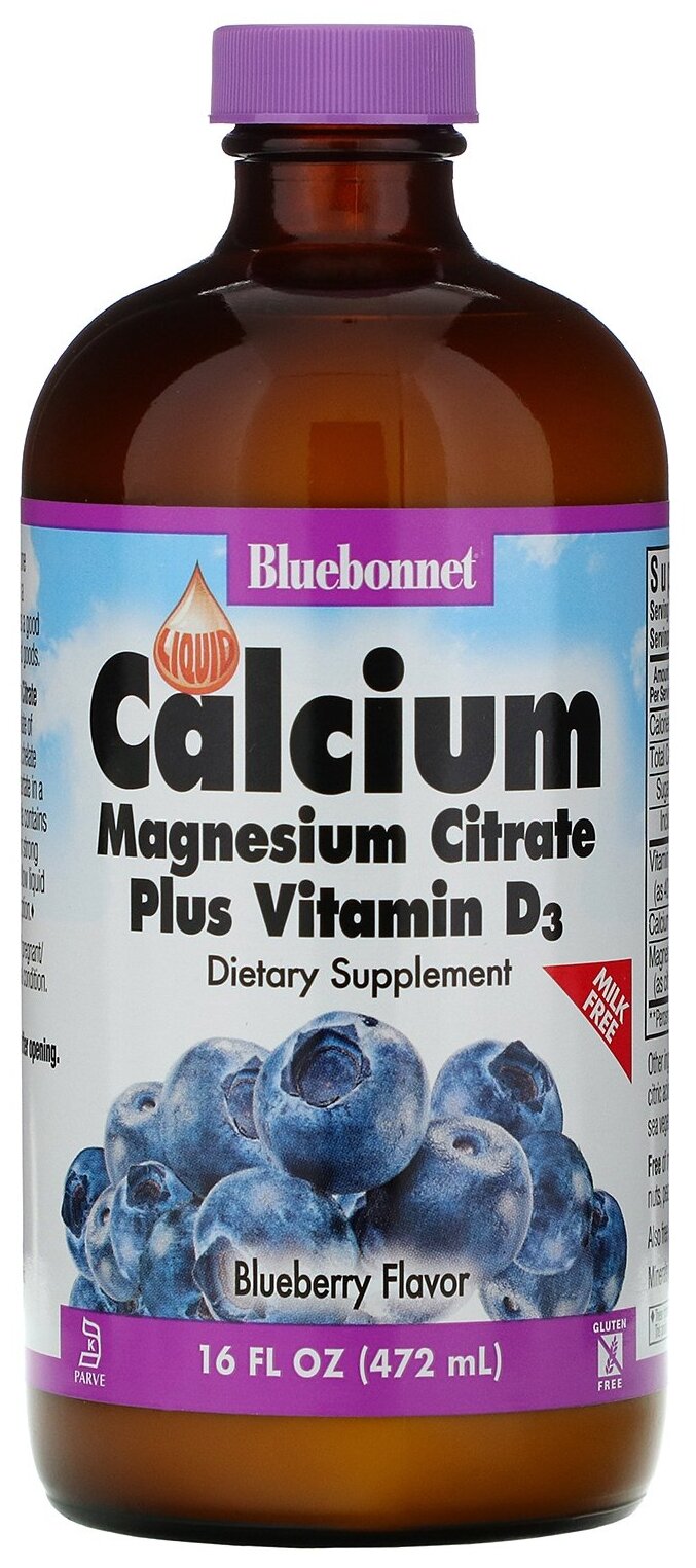 Раствор Bluebonnet Nutrition Magnesium Citrate Plus vitamin C, 1420 г, 472 мл