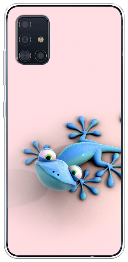 Силиконовый чехол "Голубая ящерка" на Samsung Galaxy A51 / Самсунг Гэлакси А51