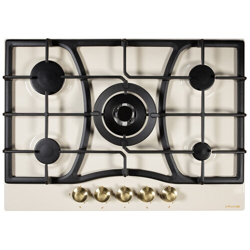 Встраиваемая варочная поверхность газовая il Monte BH-705E NSD IVORY RUSTICO Газ-контроль Электроподжиг Чугунные решетки Ширина 70 см 2714000₽