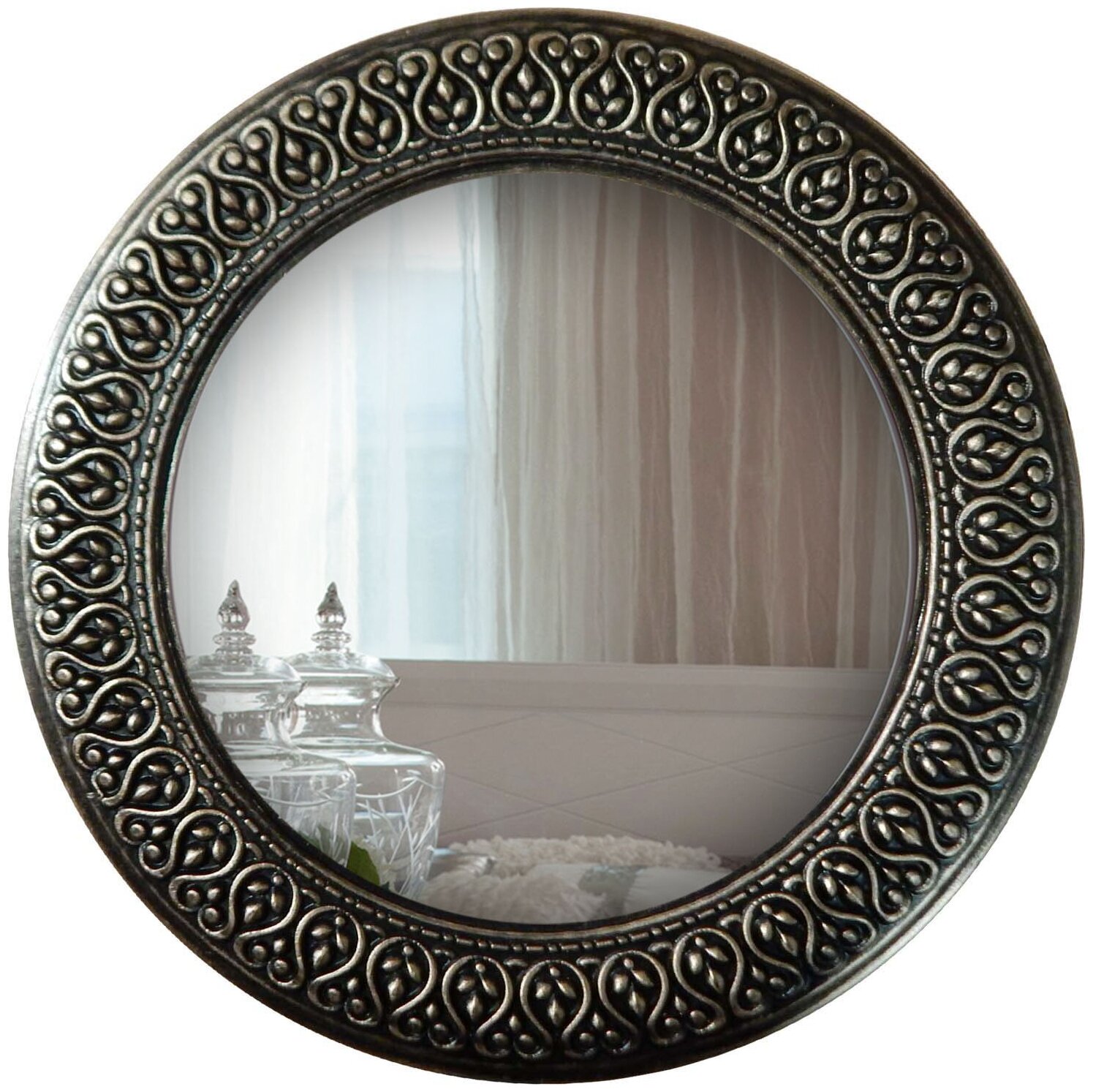 Зеркало настенное Mikhail Moskvin круглое в деревянной раме 50х50см - фотография № 1