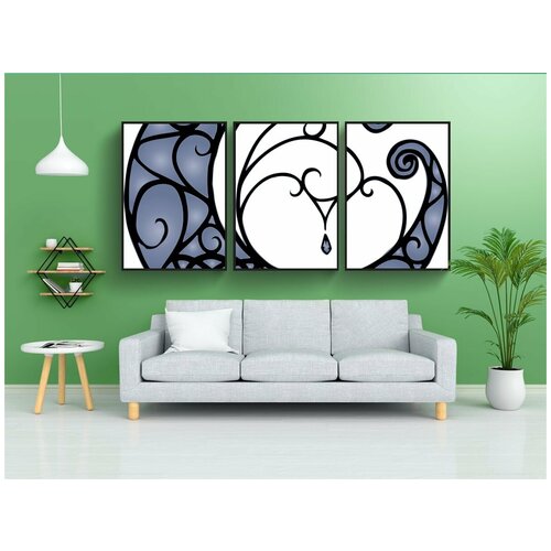 фото Набор модулных постеров для интерьера "луна, triquetra, язычник" 60x90 см. в тубусе, без рамки lotsprints