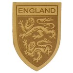 11 Термоаппликация из кожи Герб England 3,9*5,5см, 100% кожа (41 бежевый) - изображение