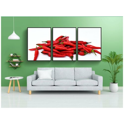 фото Набор модулных постеров для интерьера "чили, супер острый, красный" 60x90 см. в тубусе, без рамки lotsprints