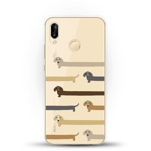 фото Силиконовый чехол длинные таксы на huawei nova 3e andy & paul