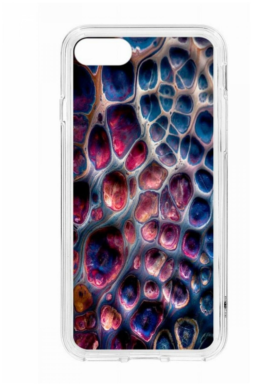 Чехол для iPhone 7/8/SE Kruche Print MagSafe Сплав,прозрачная накладка с защитой камеры,с рисунком,противоударный силиконовый бампер с принтом