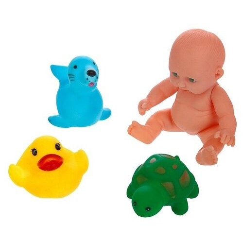 Купить Крошка Я Игрушки для ванны «Малыш и его друзья», набор 4 шт микс, Игрушки для ванной