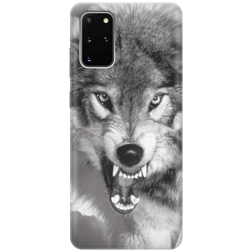 фото Ультратонкий силиконовый чехол-накладка для samsung galaxy s20+ с принтом "волчий оскал" gosso