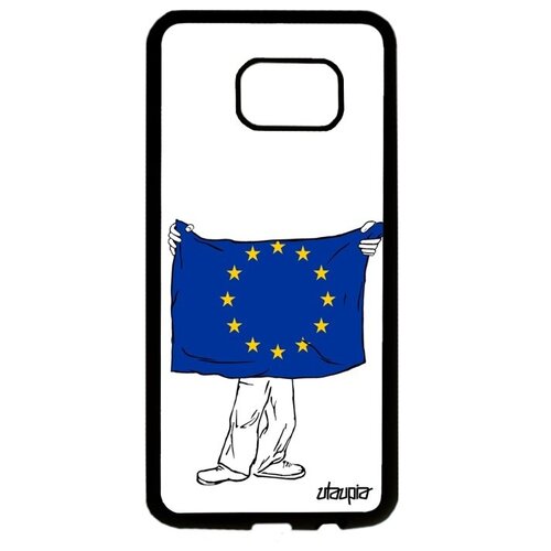 фото Необычный чехол на // galaxy s7 edge // "флаг европы с руками" патриот страна, utaupia, белый