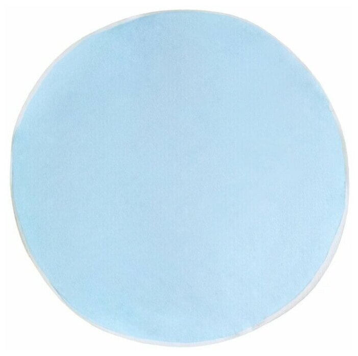 Наматрасник защитный непромокаемый для круглой и овальной кровати Пелигрин из клеенки с махровым покрытием 2 шт. (круглый d75 см. и овальный 75х125 см.) голубой - фотография № 3
