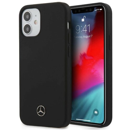 фото Чехол cg mobile mercedes liquid silicone hard для iphone 12 mini, цвет черный (mehcp12ssilbk)