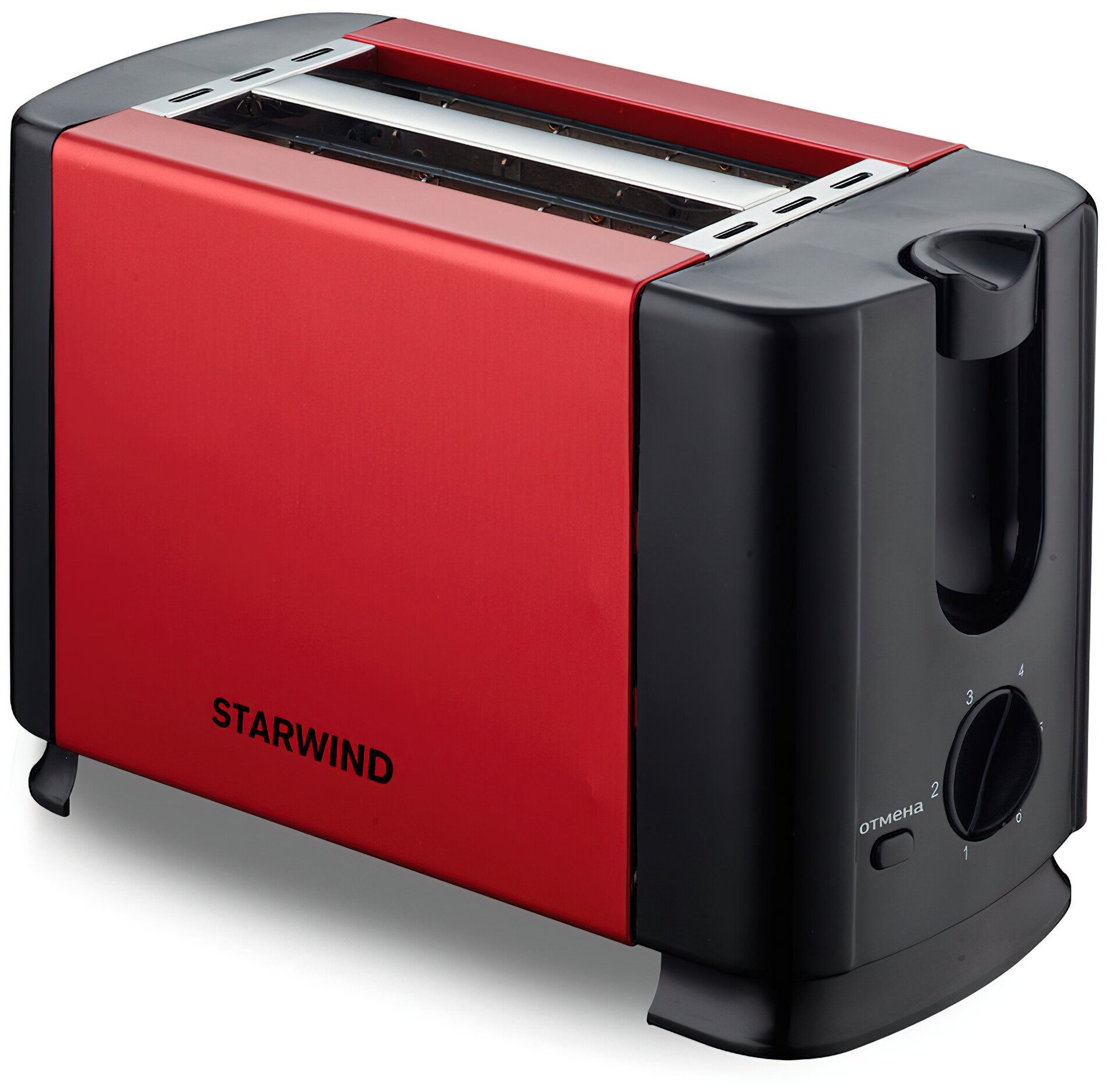 Тостер STARWIND ST1102 красный/черный